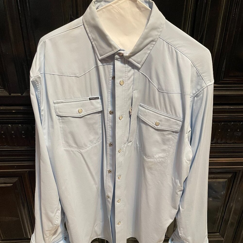 Poncho Mens Light Blue Long Sleeve Mens M